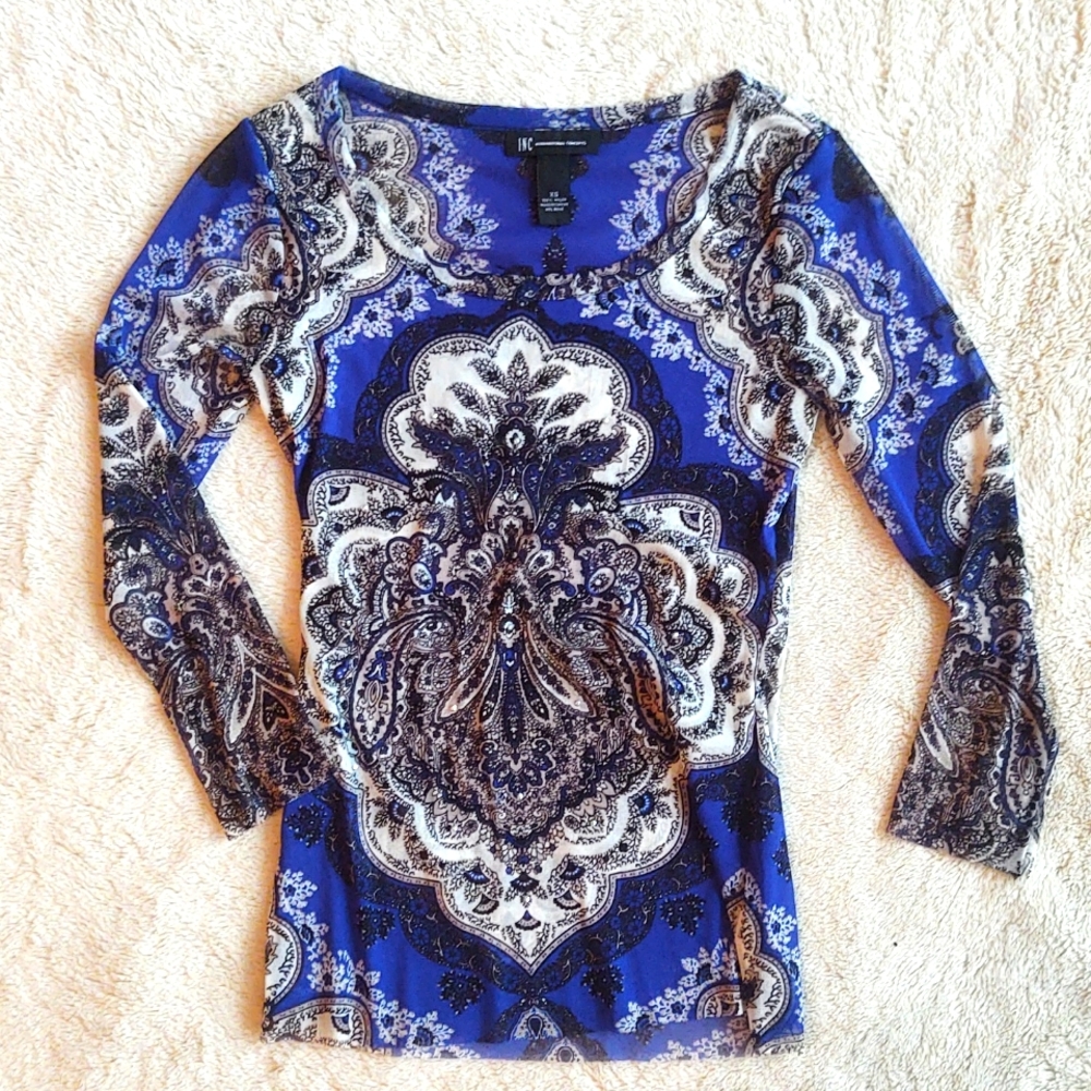 Sheer rhinestone blouse